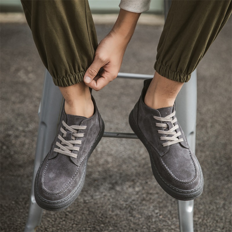 Men's Trendy Retro Mid-Top Suede Casual Leather Boots